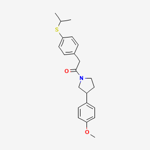 molecular formula C22H27NO2S B2546343 2-(4-(异丙硫基)苯基)-1-(3-(4-甲氧基苯基)吡咯烷-1-基)乙酮 CAS No. 1209100-34-4