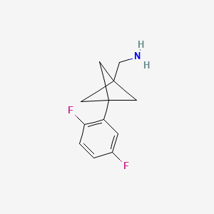 molecular formula C12H13F2N B2546346 [3-(2,5-Difluorophenyl)-1-bicyclo[1.1.1]pentanyl]methanamine CAS No. 2287279-88-1