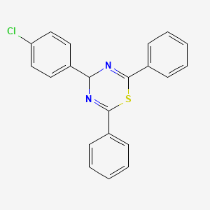 molecular formula C21H15ClN2S B2546347 4-(4-chlorophenyl)-2,6-diphenyl-4H-1,3,5-thiadiazine CAS No. 56472-10-7