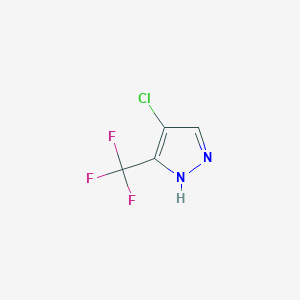 molecular formula C4H2ClF3N2 B2546349 4-chloro-3-(trifluoromethyl)-1H-pyrazole CAS No. 401517-15-5