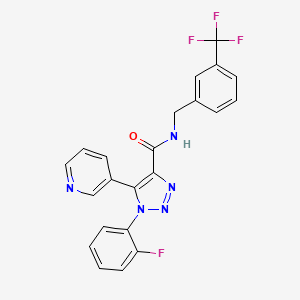 molecular formula C22H15F4N5O B2546353 N-(3,4-dimethoxyphenyl)-2-(5-pyridin-4-yl-1,3,4-oxadiazol-2-yl)acetamide CAS No. 1251568-31-6