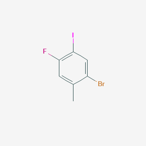 molecular formula C7H5BrFI B2546357 1-Bromo-4-fluoro-5-iodo-2-methylbenzene CAS No. 1805937-22-7