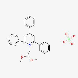 molecular formula C27H26ClNO6 B2546361 1-(2,2-Dimethoxyethyl)-2,4,6-triphenylpyridin-1-ium perchlorate CAS No. 460047-07-8