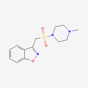 molecular formula C13H17N3O3S B2546363 3-(((4-Methylpiperazin-1-yl)sulfonyl)methyl)benzo[d]isoxazole CAS No. 68292-01-3