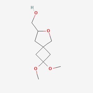 molecular formula C10H18O4 B2546367 (2,2-二甲氧基-6-氧代螺[3.4]辛烷-7-基)甲醇 CAS No. 2287280-38-8