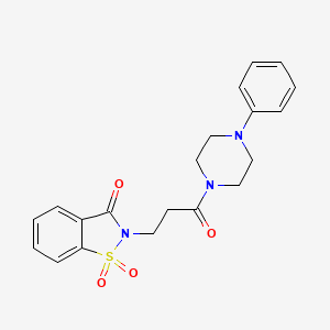 2-(3-oxo-3-(4-phenylpiperazin-1-yl)propyl)benzo[d]isothiazol-3(2H)-one 1,1-dioxide