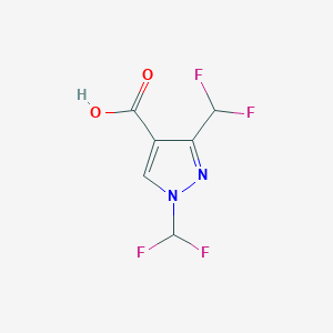 molecular formula C6H4F4N2O2 B2546385 1,3-bis(difluoromethyl)-1H-pyrazole-4-carboxylic acid CAS No. 1823745-96-5