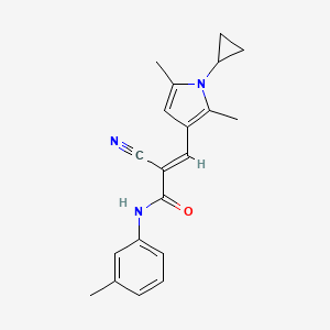 (E)-2-Cyano-3-(1-cyclopropyl-2,5-dimethylpyrrol-3-yl)-N-(3-methylphenyl)prop-2-enamide
