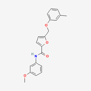 molecular formula C20H19NO4 B2546402 N-(3-甲氧基苯基)-5-[(3-甲基苯氧基)甲基]呋喃-2-甲酰胺 CAS No. 878715-95-8
