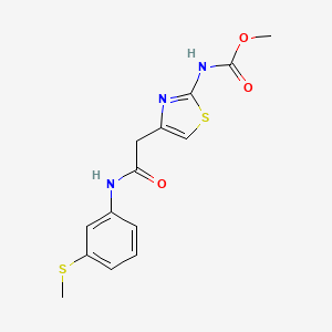 molecular formula C14H15N3O3S2 B2546404 甲基（4-（2-（（3-（甲硫基）苯基）氨基）-2-氧代乙基）噻唑-2-基）氨基甲酸酯 CAS No. 946284-31-7