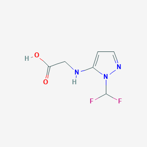 molecular formula C6H7F2N3O2 B2546405 2-[[2-(Difluoromethyl)pyrazol-3-yl]amino]acetic acid CAS No. 2247207-27-6