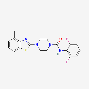 molecular formula C19H18F2N4OS B2546406 N-(2,6-二氟苯基)-4-(4-甲基苯并[d]噻唑-2-基)哌嗪-1-甲酰胺 CAS No. 1209221-30-6