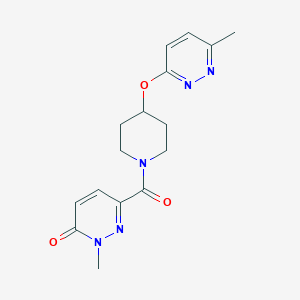 molecular formula C16H19N5O3 B2546407 2-methyl-6-(4-((6-methylpyridazin-3-yl)oxy)piperidine-1-carbonyl)pyridazin-3(2H)-one CAS No. 1797129-16-8