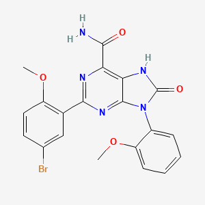 molecular formula C20H16BrN5O4 B2546408 2-(5-溴-2-甲氧基苯基)-9-(2-甲氧基苯基)-8-氧代-8,9-二氢-7H-嘌呤-6-甲酰胺 CAS No. 869069-30-7