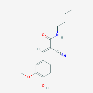 molecular formula C15H18N2O3 B254641 N-butyl-2-cyano-3-(4-hydroxy-3-methoxyphenyl)acrylamide 