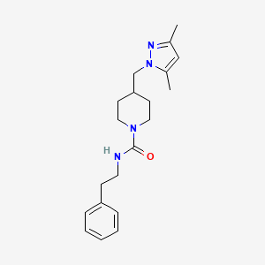 4-((3,5-dimethyl-1H-pyrazol-1-yl)methyl)-N-phenethylpiperidine-1-carboxamide