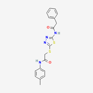 N-(5-((2-oxo-2-(p-tolylamino)ethyl)thio)-1,3,4-thiadiazol-2-yl)-2-phenylacetamide