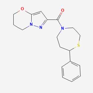 B2546421 (6,7-dihydro-5H-pyrazolo[5,1-b][1,3]oxazin-2-yl)(7-phenyl-1,4-thiazepan-4-yl)methanone CAS No. 1797896-40-2