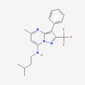 5-methyl-N-(3-methylbutyl)-3-phenyl-2-(trifluoromethyl)pyrazolo[1,5-a]pyrimidin-7-amine