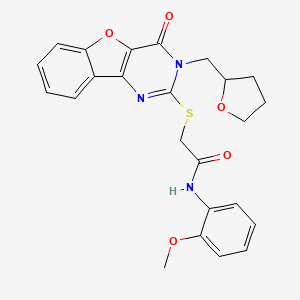 N-(2-methoxyphenyl)-2-{[4-oxo-3-(tetrahydrofuran-2-ylmethyl)-3,4-dihydro[1]benzofuro[3,2-d]pyrimidin-2-yl]sulfanyl}acetamide