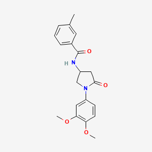 molecular formula C20H22N2O4 B2546426 N-(1-(3,4-二甲氧基苯基)-5-氧代吡咯烷-3-基)-3-甲基苯甲酰胺 CAS No. 900996-56-7