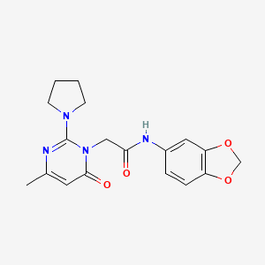 N-1,3-benzodioxol-5-yl-2-(4-methyl-6-oxo-2-pyrrolidin-1-ylpyrimidin-1(6H)-yl)acetamide