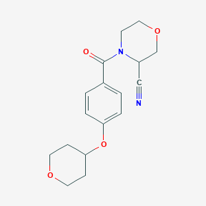 4-[4-(Oxan-4-yloxy)benzoyl]morpholine-3-carbonitrile