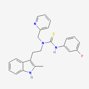 3-(3-fluorophenyl)-1-(2-(2-methyl-1H-indol-3-yl)ethyl)-1-(pyridin-2-ylmethyl)thiourea