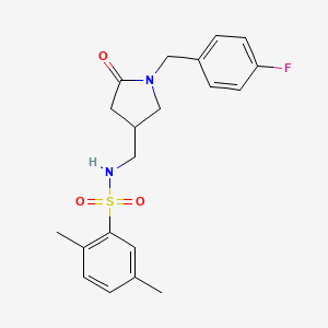 N-((1-(4-fluorobenzyl)-5-oxopyrrolidin-3-yl)methyl)-2,5-dimethylbenzenesulfonamide