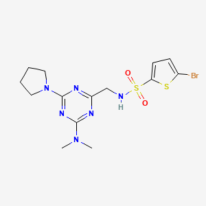 5-bromo-N-((4-(dimethylamino)-6-(pyrrolidin-1-yl)-1,3,5-triazin-2-yl)methyl)thiophene-2-sulfonamide