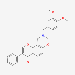 9-(3,4-dimethoxybenzyl)-3-phenyl-9,10-dihydrochromeno[8,7-e][1,3]oxazin-4(8H)-one