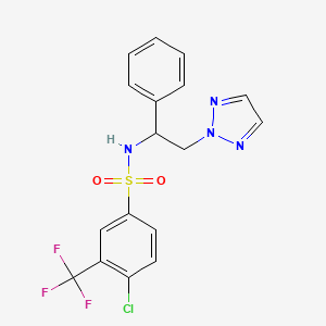 4-chloro-N-(1-phenyl-2-(2H-1,2,3-triazol-2-yl)ethyl)-3-(trifluoromethyl)benzenesulfonamide