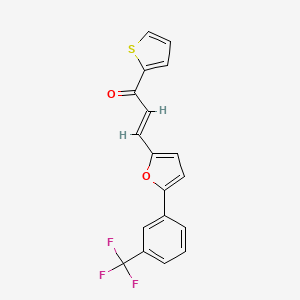 molecular formula C18H11F3O2S B2546487 (E)-1-(thiophen-2-yl)-3-(5-(3-(trifluoromethyl)phenyl)furan-2-yl)prop-2-en-1-one CAS No. 304896-70-6