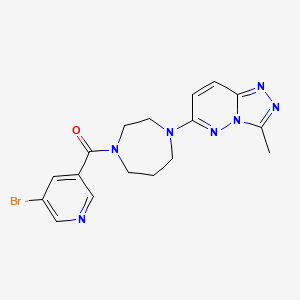 molecular formula C17H18BrN7O B2546491 (5-Bromopyridin-3-yl)-[4-(3-methyl-[1,2,4]triazolo[4,3-b]pyridazin-6-yl)-1,4-diazepan-1-yl]methanone CAS No. 2320213-32-7