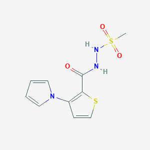 molecular formula C10H11N3O3S2 B2546492 N'-{[3-(1H-pyrrol-1-yl)-2-thienyl]carbonyl}methanesulfonohydrazide CAS No. 478062-80-5