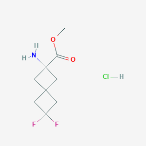 molecular formula C9H14ClF2NO2 B2546498 Methyl 2-amino-6,6-difluorospiro[3.3]heptane-2-carboxylate hcl CAS No. 2361644-03-1