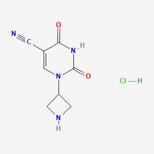 molecular formula C8H9ClN4O2 B2546513 1-(Azetidin-3-yl)-2,4-dioxo-1,2,3,4-tetrahydropyrimidin-5-carbonitrilhydrochlorid CAS No. 2044714-48-7