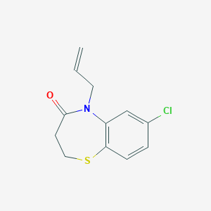 molecular formula C12H12ClNOS B2546514 5-allyl-7-chloro-2,3-dihydro-1,5-benzothiazepin-4(5H)-one CAS No. 303987-57-7