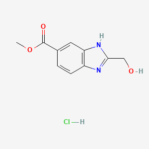 molecular formula C10H11ClN2O3 B2546518 methyl 2-(hydroxymethyl)-1H-1,3-benzodiazole-5-carboxylate hydrochloride CAS No. 1955498-23-3