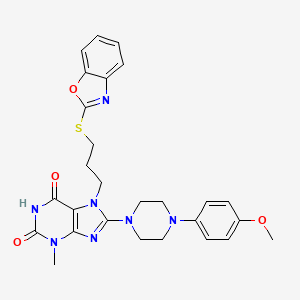 7-(3-(benzo[d]oxazol-2-ylthio)propyl)-8-(4-(4-methoxyphenyl)piperazin-1-yl)-3-methyl-1H-purine-2,6(3H,7H)-dione