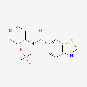 molecular formula C15H15F3N2O2S B2546521 N-(tetrahydro-2H-pyran-4-yl)-N-(2,2,2-trifluoroethyl)benzo[d]thiazole-6-carboxamide CAS No. 1706399-55-4