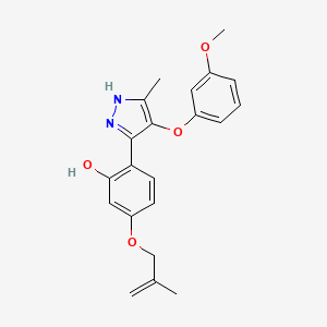 2-(4-(3-methoxyphenoxy)-5-methyl-1H-pyrazol-3-yl)-5-((2-methylallyl)oxy)phenol
