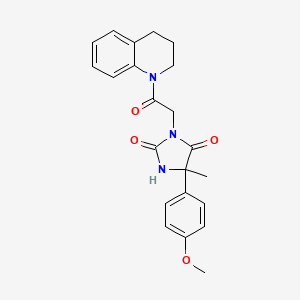 molecular formula C22H23N3O4 B2546523 3-(2-(3,4-dihydroquinolin-1(2H)-yl)-2-oxoethyl)-5-(4-methoxyphenyl)-5-methylimidazolidine-2,4-dione CAS No. 1008261-17-3