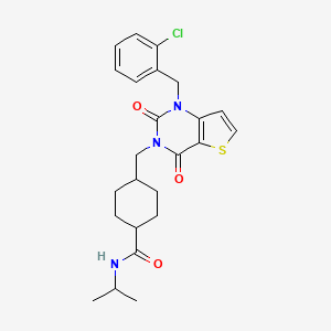 4-((1-(2-chlorobenzyl)-2,4-dioxo-1,2-dihydrothieno[3,2-d]pyrimidin-3(4H)-yl)methyl)-N-isopropylcyclohexanecarboxamide