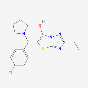 5-((4-Chlorophenyl)(pyrrolidin-1-yl)methyl)-2-ethylthiazolo[3,2-b][1,2,4]triazol-6-ol