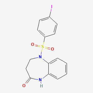 molecular formula C15H13IN2O3S B2546537 5-[(4-iodophenyl)sulfonyl]-1,3,4,5-tetrahydro-2H-1,5-benzodiazepin-2-one CAS No. 866138-25-2