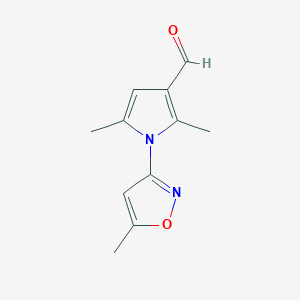 molecular formula C11H12N2O2 B2546541 2,5-dimethyl-1-(5-methyl-1,2-oxazol-3-yl)-1H-pyrrole-3-carbaldehyde CAS No. 851398-35-1