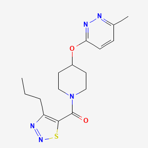 molecular formula C16H21N5O2S B2546545 (4-((6-甲基吡哒嗪-3-基)氧代)哌啶-1-基)(4-丙基-1,2,3-噻二唑-5-基)甲酮 CAS No. 1797593-06-6