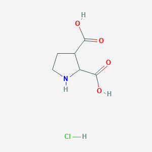 molecular formula C6H10ClNO4 B2546546 Ácido pirrolidina-2,3-dicarboxílico clorhidrato CAS No. 1706418-84-9