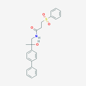 N-(2-([1,1'-biphenyl]-4-yl)-2-hydroxypropyl)-3-(phenylsulfonyl)propanamide